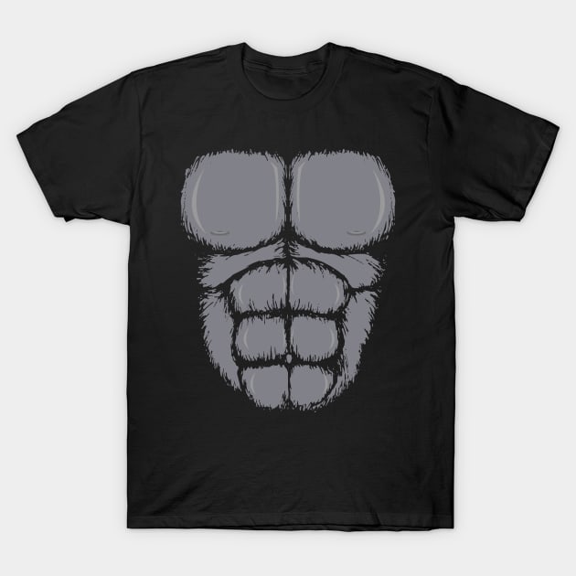 Funny Gorilla Chest Lazy Costume T-Shirt by NineBlack